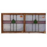 PAIR OF ENGLISH STAINED GLASS PANELS