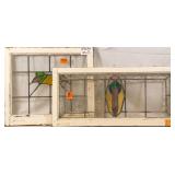 TWO CONTINENTAL ART NOUVEAU STAINED GLASS PANELS