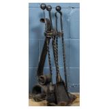 ANTIQUE FIREPLACE IRON TOOL SET