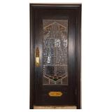AMERICAN ART DECO STAINED GLASS DOOR