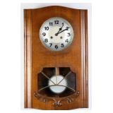 ENGLISH ART DECO OAK WALL CLOCK