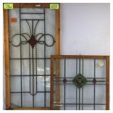 TWO SCOTTISH STAINED GLASS PANELS