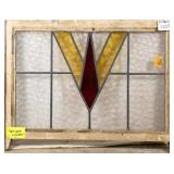 ENGLISH ART DECO STAINED GLASS PANEL