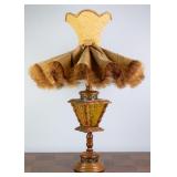 MID-CENTURY MODERN RUFFLE SHADE TABLE LAMP