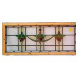 FRENCH ART NOUVEAU STAINED GLASS PANEL