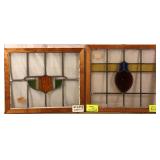 TWO ANTIQUE CONTINENTAL STAINED GLASS PANELS