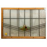FRENCH ART NOUVEAU STAINED GLASS PANEL