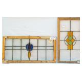 TWO CONTINENTAL STAINED GLASS PANELS