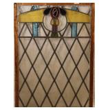 FRENCH ART NOUVEAU STAINED GLASS PANEL