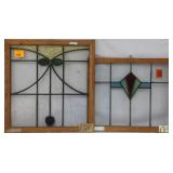 TWO ENGLISH STAINED GLASS PANELS