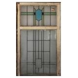 IRISH ART DECO STAINED GLASS PANEL