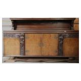 MONUMENTAL ENGLISH POLLARD OAK SIDEBOARD