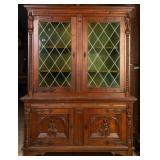 FRENCH RENAISSANCE REVIVAL STAINED GLASS VITRINE C