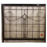 ANTIQUE CONTINENTAL LEADED GLASS PANEL
