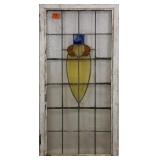 ANTIQUE CONTINENTAL STAINED GLASS PANEL