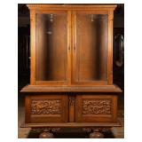 FRENCH RENNASIANCE STYLE OAK VITRINE