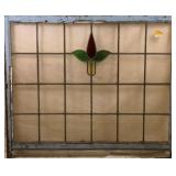 ANTIQUE CONTINENTAL STAINED GLASS PANEL