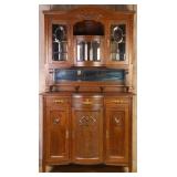 FRENCH ART DECO OAK VITRINE BUFFET