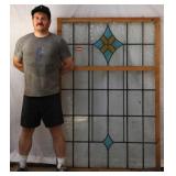 ANTIQUE CONTINENTAL STAINED GLASS PANEL