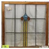 ANTIQUE IRISH STAINED GLASS PANEL