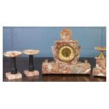 ART DECO MARBLE CLOCK SET