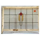 FRENCH ART DECO STAINED GLASS PANEL