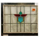 ENGLISH ART NOUVEAU STAINED GLASS PANEL