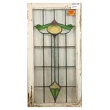 CONTINENTAL ART NOUVEAU STAINED GLASS PANEL