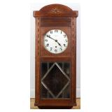 GERMAN ART DECO OAK WALL CLOCK