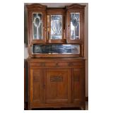 FRENCH ART DECO OAK VITRINE BUFFET