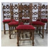 SET OF 6 JACOBEAN STYLE DINING CHAIRS