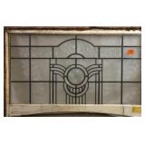 ANTIQUE LEADED STAINED GLASS PANEL