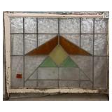 FRENCH ART DECO STAINED GLASS PANEL