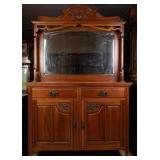 FRENCH ART NOUVEAU MIRRORED BACK WASHSTAND