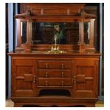 ENGLISH CARVED OAK WET BAR