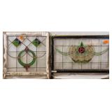TWO ANTIQUE CONTINENTAL STAINED GLASS PANELS