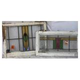 TWO CONTINENTAL STAINED GLASS PANELS