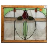 FRENCH ART NOUVEAU STAINED GLASS PANEL