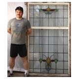 ANTIQUE CONTINENTAL STAINED GLASS PANEL