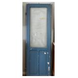 19TH C. BELGIAN ETCHED GLASS PANEL DOOR