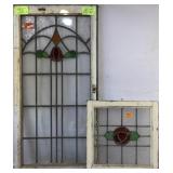 TWO ENGLISH STAINED GLASS PANELS