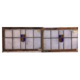 PAIR OF IRISH STAINED GLASS PANELS