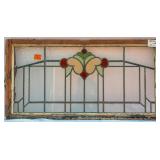 FRENCH ART NOUVEAU STAINED GLASS PANEL