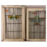 TWO CONTINENTAL ART DECO STAINED GLASS PANELS
