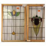 TWO ANTIQUE CONTINENTAL STAINED GLASS PANELS