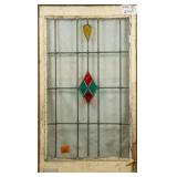 ANTIQUE CONTINENTAL STAINED GLASS PANEL