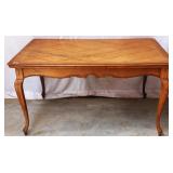 FRENCH COUNTRY OAK PARQUETRY TOP DINING TABLE