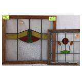 TWO SCOTTISH STAINED GLASS PANELS