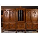 FRENCH OAK VITRINE ARMOIRE