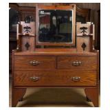 FRENCH OAK MIRRORED VANITY